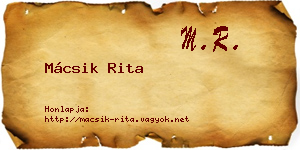 Mácsik Rita névjegykártya
