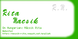 rita macsik business card
